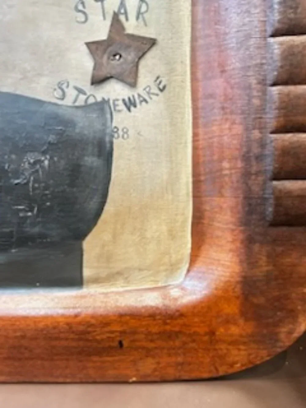 Vintage Haskelite Primitive Hand Painted Americana Folk Art Wooden Serving Tray